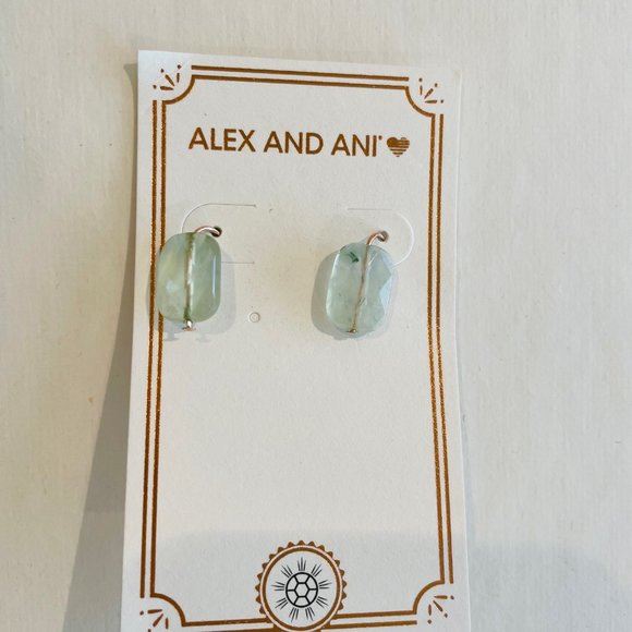 Alex and Ani Green Quartz Earrings rose gold, drop,dangle - Picture 8 of 12